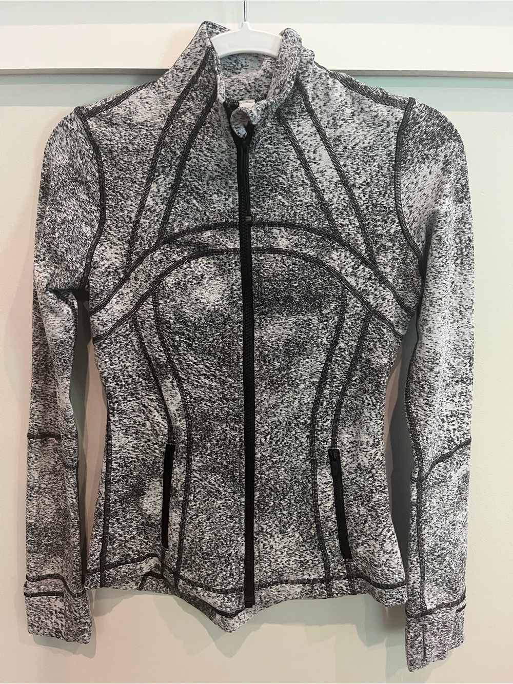 lululemon athletica Black & White Heathered Zip Utility Jacket